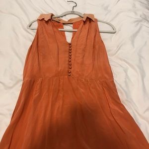 Tangerine Mini Cocktail Dress - Silk